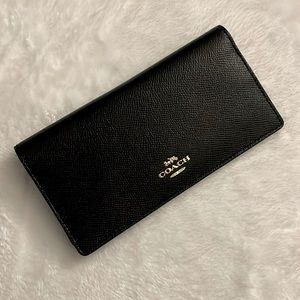 COACH Leather Check Wallet 💳